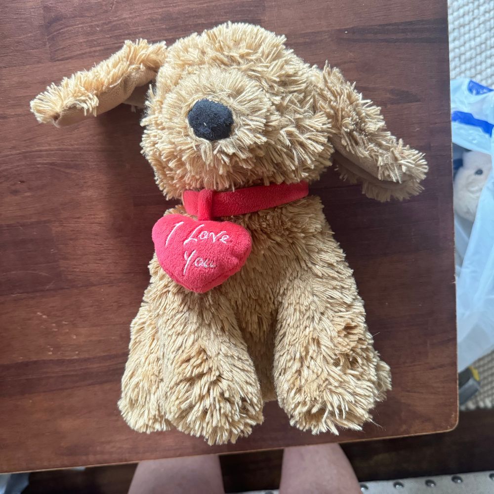 Vintage 2005, Chrisha Playful Plush Heart‎ Puppy, I LOVE YOU, 11" Plush